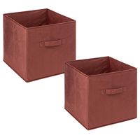 Opbergmand/kastmand - 4x stuks - 29 liter - bordeaux rood - 31 x 31 x 31 cm - thumbnail