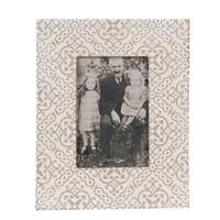 Clayre & Eef Fotolijst 10x15 cm Wit Beige Hout Glas Rechthoek - thumbnail