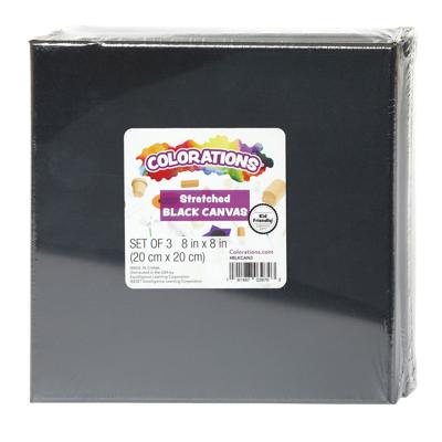 Colorations Canvas zwart 20x20cm, 3st.