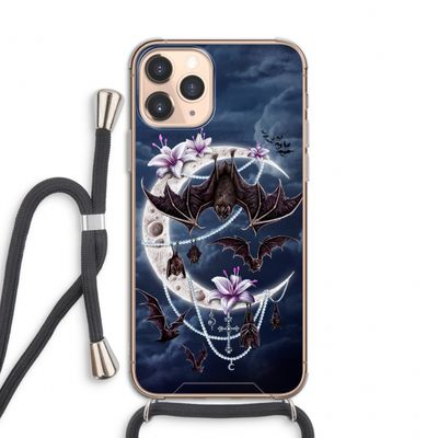 Vleermuizen Maan: iPhone 11 Pro Transparant Hoesje met koord