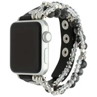 Apple Watch Leren Sieraden Band - Zwart - 38, 40, 41 & 42mm Apple Watch Leren Sieraden Band - Zwart - 38, 40, 41 & 42mm
