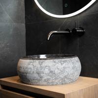Waskom Loutro Rocky B Rond 40x40x15 cm Black Loutro