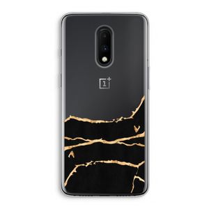 Gouden marmer: OnePlus 7 Transparant Hoesje