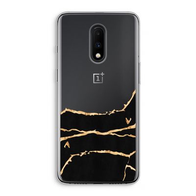 Gouden marmer: OnePlus 7 Transparant Hoesje