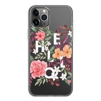 Hello in flowers: iPhone 11 Pro Transparant Hoesje