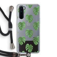 Monstera leaves: OnePlus Nord Transparant Hoesje met koord