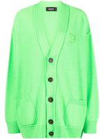 DSQUARED2 cardigan en laine vierge à logo brodé - Vert - thumbnail