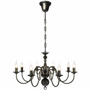 VidaXL Kroonluchter zwart metaal 8 x e14 lampen