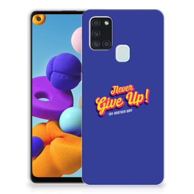 Samsung Galaxy A21s | Siliconen hoesje | met naam Never Give Up Samsung Galaxy A21s | Siliconen hoesje | met naam Never Give Up