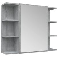 The Living Store Badkaast - Badkamerspiegelkast - 80x20.5x64 cm - Grijs sonoma eiken