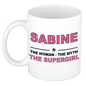 Sabine The woman, The myth the supergirl cadeau koffie mok / thee beker 300 ml