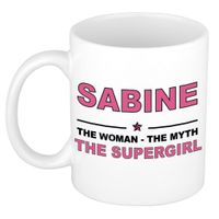 Sabine The woman, The myth the supergirl cadeau koffie mok / thee beker 300 ml - thumbnail