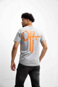 Off The Pitch Fullstop Slim Fit T-Shirt Heren Lichtblauw/Oranje - Maat XS - Kleur: LichtblauwOranje | Soccerfanshop