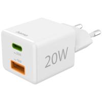 Hama USB-oplader 20.00 W 1x USB-C, 1x USB-A USB PD, QC 3.0 Wit Binnen Snellader Hama USB-oplader 20.00 W 1x USB-C, 1x USB-A USB PD, QC 3.0 Wit Binnen Snellader