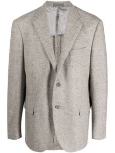 Corneliani blazer en laine vierge à simple boutonnage - Gris