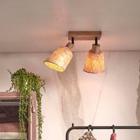 GOOD&MOJO Plafondlamp 'Java' 2-lamps, Bamboe, kleur Naturel GOOD&MOJO Plafondlamp 'Java' 2-lamps, Bamboe, kleur Naturel