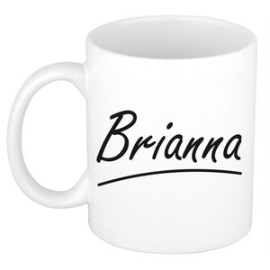 Naam cadeau mok / beker Brianna met sierlijke letters 300 ml