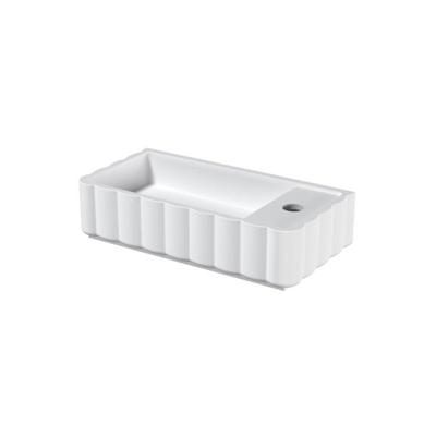 Riho Catching waves Fontein - 44x22cm - 1 kraangat rechts - solid surface - mat wit W045004105