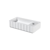 Riho Catching waves Fontein - 44x22cm - 1 kraangat rechts - solid surface - mat wit W045004105