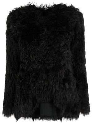 Comme Des Garçons haut en fourrure artificielle à manches longues - Noir