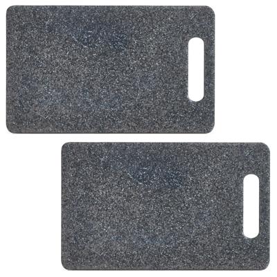 Zeller Keuken voedsel snijplank - 2x - antraciet - kunststof - 25 x 15 cm - Snijplanken