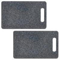 Zeller Keuken voedsel snijplank - 2x - antraciet - kunststof - 25 x 15 cm - Snijplanken