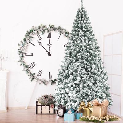 270 cm Kunstkerstboom met Sneeuw & Metalen Standaard & PVC Naalden Dennenboom