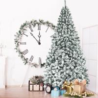 270 cm Kunstkerstboom met Sneeuw & Metalen Standaard & PVC Naalden Dennenboom