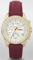 Horlogeband Fossil ES2964 Silicoon Rood 18mm