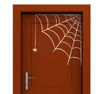 Deursticker spinnenweb Halloween - thumbnail