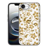 iPhone 16e Bloemen Hoesje Gouden Bloemen