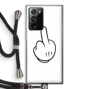 Middle finger white: Samsung Galaxy Note 20 Ultra / Note 20 Ultra 5G Transparant Hoesje met koord