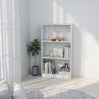 Boekenkast met 3 schappen 60x24x108 cm spaanplaat wit