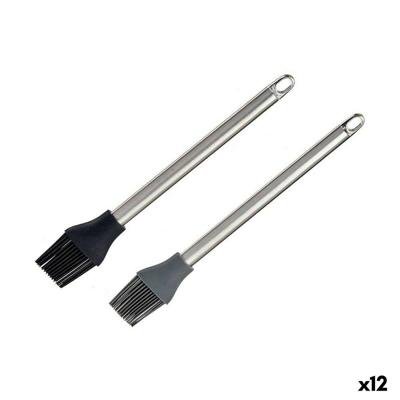 Keukenborstel Kinvara Siliconen Roestvrij staal 28 x 4,5 X 2 cm (12 Stuks)