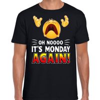 Funny emoticon t-shirt oh noooo it is monday again zwart heren - thumbnail