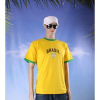 Brazilie voetbal thema shirt Brasil voor heren 2XL  - - thumbnail