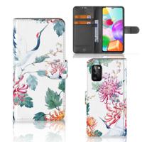 Samsung Galaxy A41 | Telefoonhoesje | Met pasjeshouder | Bird Flowers