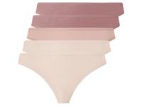 esmara 5 dames strings (roze/beige, XS (32/34))
