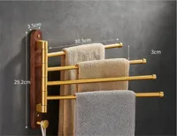 Handdoekrek | Hout & Geborsteld Goud | <50 cm | Vouwbaar & Verplaatsbaar