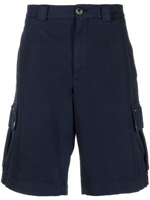 Brunello Cucinelli bermuda en coton à coupe droite - Bleu