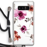 Geschilderde bloemen: Samsung Galaxy Note 8 Transparant Hoesje met koord