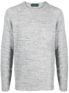 Zanone pull en maille fine à manches raglan - Gris