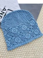 Crochet Knitted Floral Hollow Out Beanie Hat