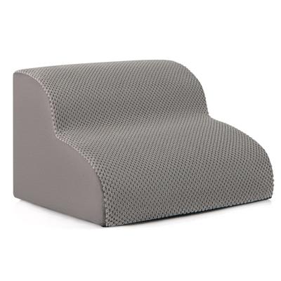 2 Treden Hondentrap Antislip Hondentrap van Schuim 20 kg Belastbaar Afneembaar Hondentrap voor Bank Bed Wasbare Hoes Grijs