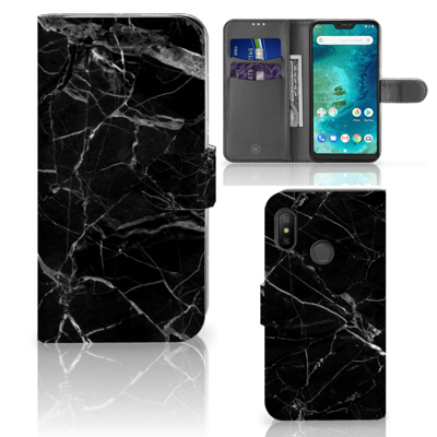 Xiaomi Mi A2 Lite | Bookcase | Marmer Zwart - Origineel Cadeau Vader