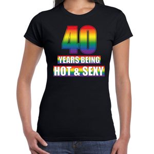 Hot en sexy 40 jaar verjaardag cadeau t-shirt zwart voor dames - Gay/ LHBT kleding / outfit