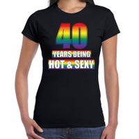 Hot en sexy 40 jaar verjaardag cadeau t-shirt zwart voor dames - Gay/ LHBT kleding / outfit