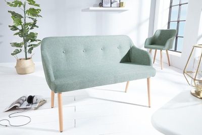 Design bank SCANDINAVIA MEESTERSTUK 116cm groen beukenhout met armleuning - 37928