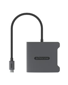 Sitecom AD-1018 interface hub USB 3.2 Gen 1 (3.1 Gen 1) Type-C Zwart, Grijs