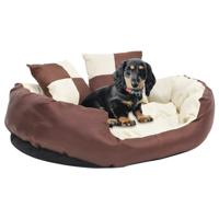 Hondenkussen omkeerbaar en wasbaar 85x70x20 cm bruin en crme